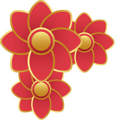 Lunar New Year Flower 3D Gradient