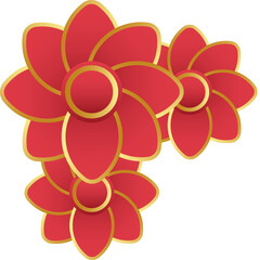Lunar New Year Flower 3D Gradient