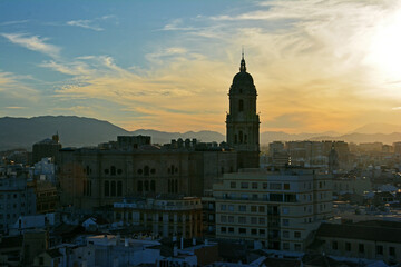 sunset in Malaga, Spain