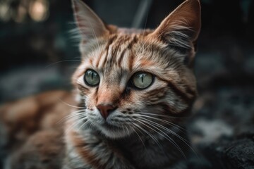 Gorgeous feline with green eyes. Generative AI