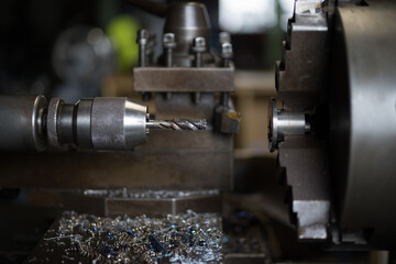 Parts processing work with a lathe