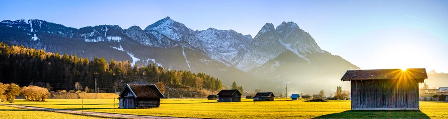 Foto auf Leinwand landscape near Garmisch-Partenkirchen - Zugspitze mountain © fottoo