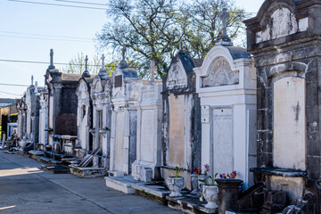 Classical colonial French cemetery (Lafayette cemetery) in New Orleans, Louisiana