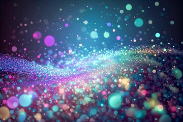Colorful dark holographic brilliant glitter background. Generative AI