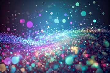 Colorful dark holographic brilliant glitter background. Generative AI