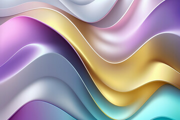 Pastel colors waves silk background. Generative AI