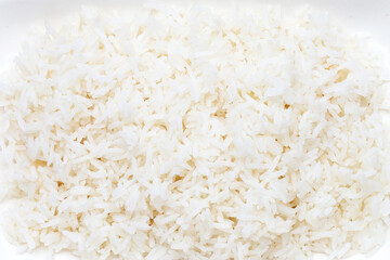 Rice on white background. Close up