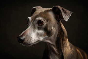 Photographed in a studio is a small italian greyhound. kind and enjoyable. Generative AI