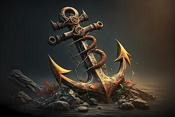 Obraz premium Anchors Aweigh: Navigating Through Life's Waves | AI Generative
