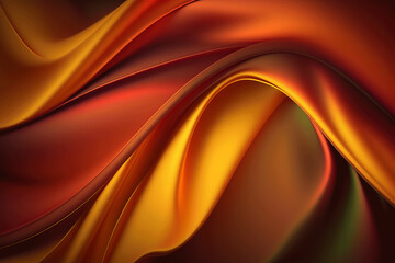 Orange Silk Satin background. Soft wavy folds. Shiny silky fabric. Dark teal color elegant background for designer. Curtain. Drapery. anniversary, celebrate