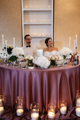 portrait of the newlyweds at the presidium