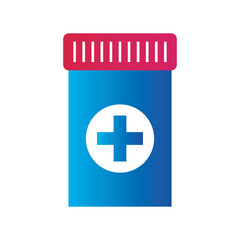 png image icon of a bottle with capsules on transparent background