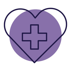 png image heart icon with a cross inside on transparent background