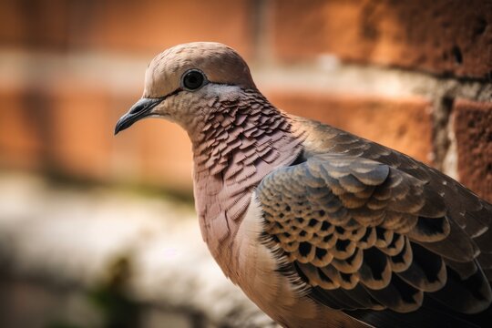 On a brick wall, Turtledove took a picture. Generative AI