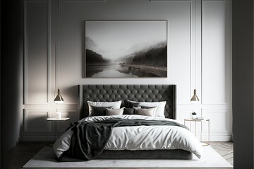 Sophisticated and Minimalistic Bedroom Interior with Luxurious Touches