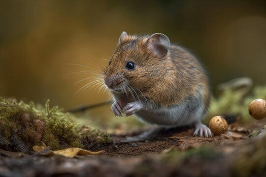 Wild Bank vole mouse (Myodes glareolus). Generative AI