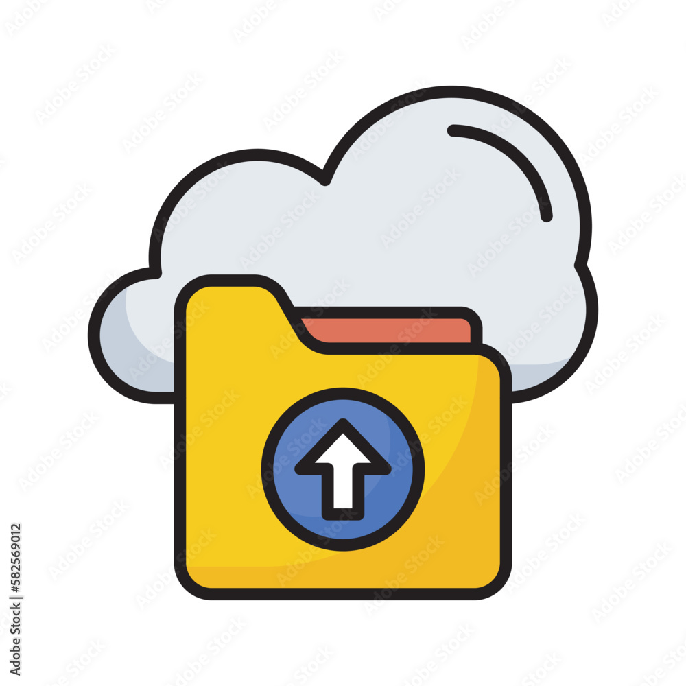 Poster data upload vector filled outline icon design illustration. seo development and marketing symbol on 