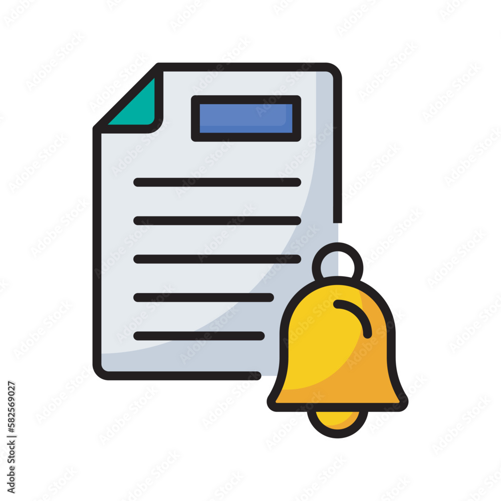 Poster file notification vector filled outline icon design illustration. seo development and marketing symb