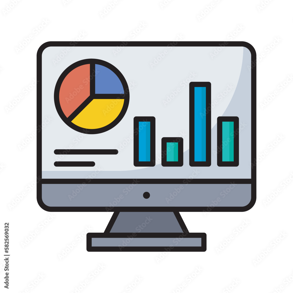 Poster dashboard vector filled outline icon design illustration. seo development and marketing symbol on wh