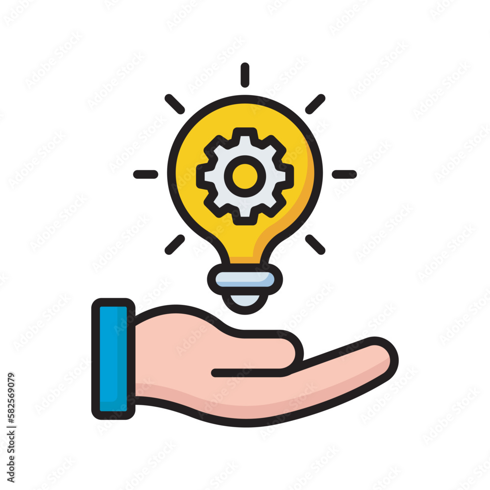 Poster find solution vector filled outline icon design illustration. seo development and marketing symbol o