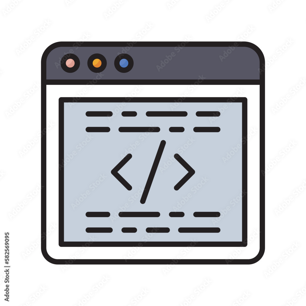 Poster html vector filled outline icon design illustration. seo development and marketing symbol on white b