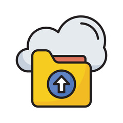 Data upload  vector filled outline Icon Design illustration. SEO Development And Marketing Symbol on White background EPS 10 File