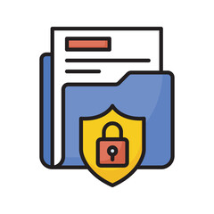 Document security vector filled outline Icon Design illustration. SEO Development And Marketing Symbol on White background EPS 10 File