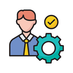 Expert user vector filled outline Icon Design illustration. SEO Development And Marketing Symbol on White background EPS 10 File