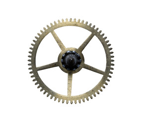 An old gear wheel isolated on the transparent background