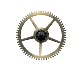 An old gear wheel isolated on the transparent background