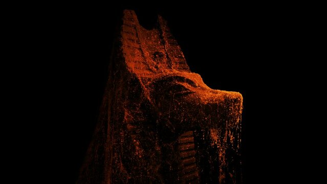 Egyptian Jackal Statue With Cobwebs In Firelight