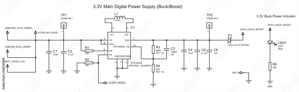 Poster schematic diagram of electronic device (digital power supply). vector drawing electrical circuit wit