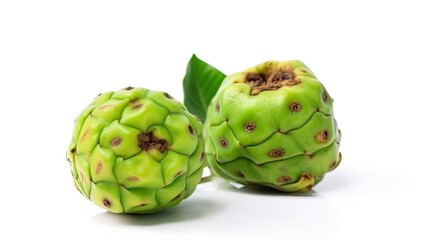 Obraz premium Noni fruit isolated on white background created with generative AI technology