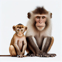monkey with lion white background hd upscale