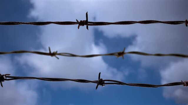 Barbed Wire Concept With Speed Clouds