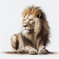 Obraz premium lion white background hd upscale