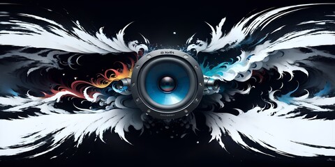 Photo of a decorative feathered speaker for events and parties