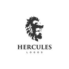 silhouette of Hercules head logo illustration design