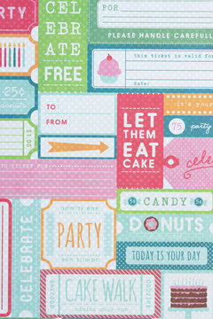 decorative scrapbook paper background with messages