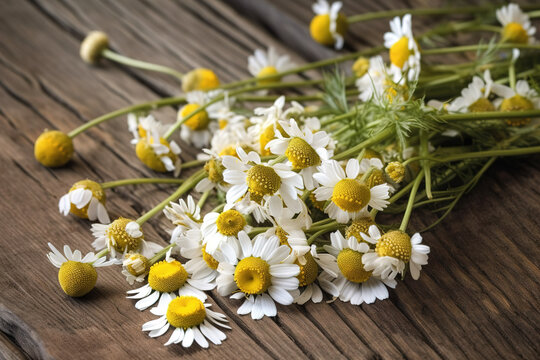 Camomile herb pictures showcase the dainty and charming flowers of the Matricaria chamomilla plant. 