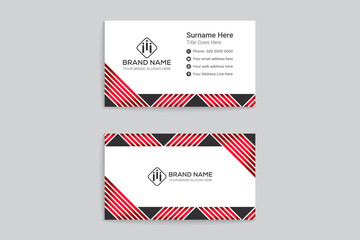 Professional elegant red and white business card design 