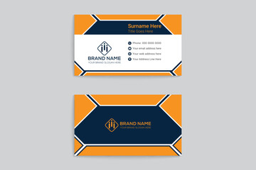 Orange shape business card design