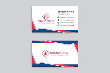 Company business card design and blue color