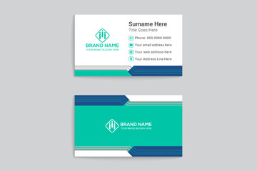 Company business card vector design blue color