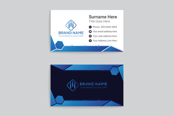 Blue and black business card design
