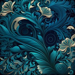 floral background blue