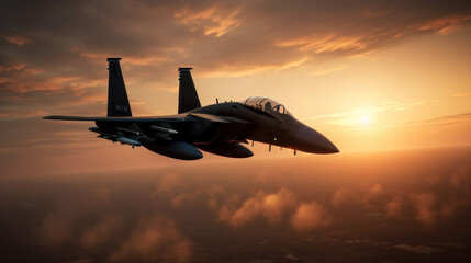 Fototapeta na wymiar F-15 Eagle at dusk