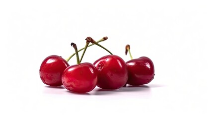 Obraz na płótnie Canvas Sour cherry fruit isolated on white background created with generative AI technology