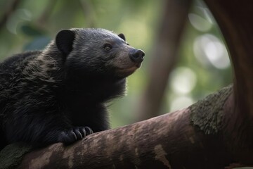 Enigmatic Binturong, the Elusive Arboreal Mammal, created with Generative AI technology