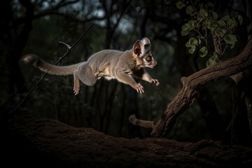Adorable Bushbaby Exploring, created with Generative AI technology